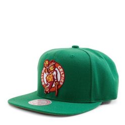 Czapka typu snapback Boston Celtics Like Mike. Zielone czapki męskie Mitchell & Ness, bez wzorów. Za 190.50 zł.