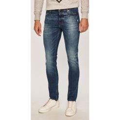 Jack & Jones - Jeansy Glenn. Niebieskie jeansy męskie Jack & Jones, bez wzorów, z bawełny, z obniżonym stanem. Za 169.90 zł.