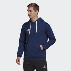 Bluza do piłki nożnej męska Adidas Entrada 22. Niebieskie bluzy nierozpinane męskie ADIDAS, m, bez wzorów, z bawełny, sportowe, bez ramiączek, bez kaptura. Za 149.00 zł.