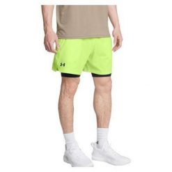 Spodenki treningowe męskie Under Armour Vanish Woven 2in1 Sts. Zielone szorty sportowe męskie Under Armour, bez wzorów, sportowe. Za 179.99 zł.