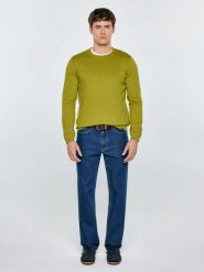 Sweter męski bawełniany zielony Simoner 301. Zielone swetry męskie Big Star, z aplikacjami, z bawełny, klasyczne, bez kołnierzyka, bez ramiączek. Za 179.99 zł.