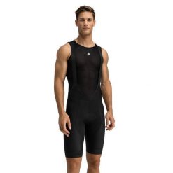 Męskie spodenki rowerowe z szelkami Kolarstwo Siroko SRX Elite. Czarne szorty sportowe męskie SIROKO, bez wzorów, z nylonu, sportowe. Za 422.00 zł.