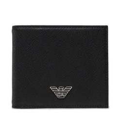 Portfel Emporio Armani. Czarne portfele męskie Emporio Armani, bez wzorów. Za 429.99 zł.