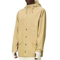 Kurtka RAINS JACKET V3 Jasnobrązowy. Brązowe kurtki męskie Rains, bez wzorów, z syntetyku, bez ramiączek, bez kaptura. Za 331.99 zł.