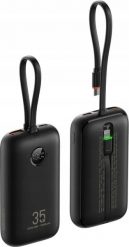 VEGER powerbank 10000 mAh z wbudowanymi kablami Typ C / Lightning PD QC3.0 35W K1 (W1188) czarny. Czarne powerbanki Veger. Za 91.71 zł.