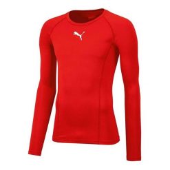 Koszulka do piłki nożnejmęska Puma Liga Baselayer Tee LS. Czerwone bielizna termoaktywna męska Puma, l, bez wzorów, bez ramiączek, do piłki nożnej. Za 218.00 zł.