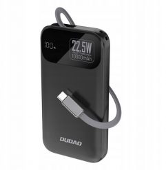 Powerbank Dudao K31 10000 mAh 22,5W PD z wbudowanym kablem czarny. Czarne powerbanki Dudao. Za 68.63 zł.