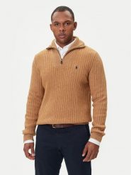 Polo Ralph Lauren Sweter 710974167002 Beżowy Regular Fit. Brązowe kardigany męskie Polo Ralph Lauren, m, bez wzorów, z bawełny, bez ramiączek. Za 1,079.00 zł.