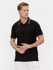 Brave Soul Polo MPS-149COSMO Czarny Straight Fit. Czarne koszulki polo męskie Brave Soul, m, bez wzorów, z bawełny, bez kołnierzyka, bez ramiączek. Za 99.99 zł.