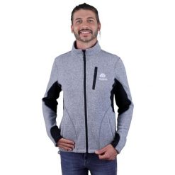 Kurtka polarowa Fusion męska MML01. Szare kurtki męskie GUGGEN MOUNTAIN, m, bez wzorów, z elastanu, sportowe, bez ramiączek, bez kaptura. W wyprzedaży za 335.58 zł.