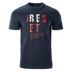 Koszulka męska Hi-Tec Rimo - granatowa, Rozmiar XL. T-shirty męskie Hi-tec, m, bez wzorów, z bawełny, bez kołnierzyka, bez ramiączek. Za 44.99 zł.