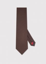 PAKO LORENTE - Jedwabny brązowy krawat. Brązowe krawaty i muchy męskie Pako Lorente, bez wzorów, z jedwabiu. Za 149.99 zł.