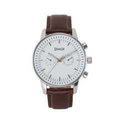 Zegarek Zemge Zegarek męski z kolekcji CLASSIC Brązowy/Srebrny ZC1005 uniwersalny. Brązowe zegarki męskie ZEMGE, srebrne. Za 332.10 zł.