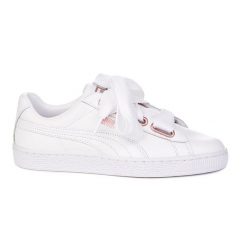 PUMA Basket Heart Leather Wns ZLN 0354 – Białe skórzane trampki. Białe trampki męskie Puma, bez wzorów, casualowe, bez zapięcia. Za 268.99 zł.