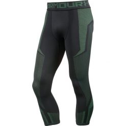 Spodnie dresowe w kolorze czarno-zielonym. Czarne spodnie dresowe męskie marki Under Armour, z dresówki. W wyprzedaży za 129.95 zł.