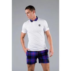 Koszulka Hydrogen TARTAN ZIPPED TECH POLO. Białe koszulki polo męskie HYDROGEN, xl, bez wzorów, sportowe, bez kołnierzyka, bez ramiączek. Za 350.00 zł.