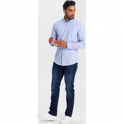 Dżinsy "Dylan" - Regular fit - w kolorze granatowym. Niebieskie jeansy męskie Cross Jeans, z aplikacjami. W wyprzedaży za 136.95 zł.