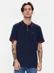 Wrangler Polo 112350403 Granatowy Regular Fit. Niebieskie koszulki polo męskie Wrangler, m, bez wzorów, z bawełny, bez kołnierzyka, bez ramiączek. Za 139.00 zł.