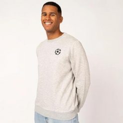 Champions League lifestyle bluza. Szare bluzy nierozpinane męskie CHAMPIONS LEAGUE, l, bez wzorów, z bawełny, sportowe, bez ramiączek, bez kaptura. Za 199.99 zł.