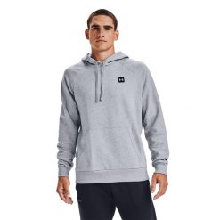 Bluza męska Under Armour Rival Hoodie mod. Szare bluzy nierozpinane męskie Under Armour, m, bez wzorów, sportowe, bez ramiączek, bez kaptura. Za 119.99 zł.