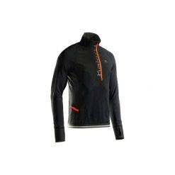 Bluza z długim rękawem do biegania KIPRUN WARM męska. Niebieskie bluzy nierozpinane męskie KALENJI, m, bez wzorów, z elastanu, bez ramiączek, bez kaptura. Za 129.99 zł.
