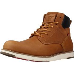 Buty Levi's Jax Plus z brązowej skóry. Brązowe buty zimowe męskie Levi's, bez wzorów, ze skóry, sportowe, bez obcasa, bez zapięcia. Za 353.20 zł.