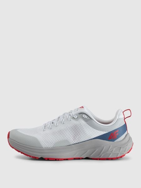 4F Niskie buty do biegania w terenie Original Trail męskie - szare 44. Szare buty do biegania męskie 4f, bez wzorów, z gumy, bez zapięcia, do biegania. Za 289.99 zł.