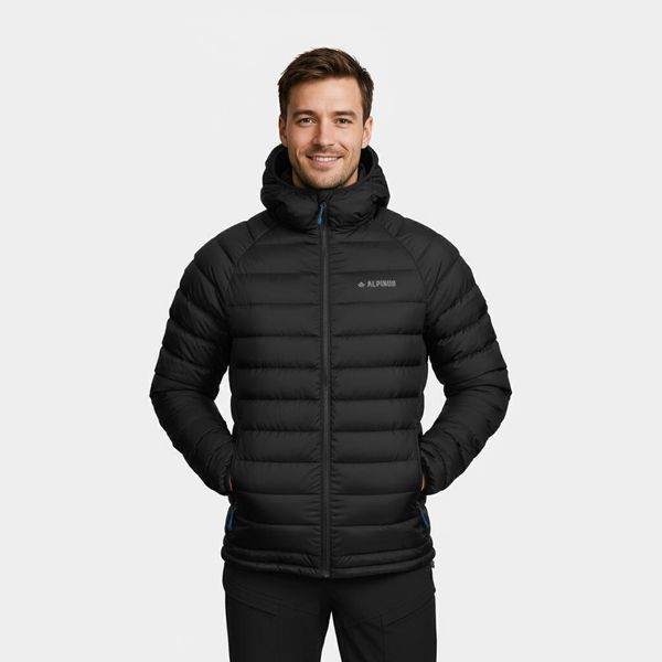 Kurtka ocieplana męska Alpinus Hozat. Czarne kurtki męskie Alpinus, m, bez wzorów, z puchu, sportowe, bez ramiączek, bez kaptura. Za 319.99 zł.