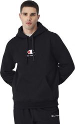 Champion Bluza męska Champion Hooded czarna 220268 KK001 M. Czarne bluzy nierozpinane męskie CHAMPION, m, bez wzorów, bez ramiączek, bez kaptura. Za 227.99 zł.