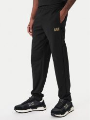 EA7 Emporio Armani Spodnie dresowe 8NPP65 PJVRZ MC004 Czarny Regular Fit. Czarne spodnie dresowe męskie EA7 Emporio Armani, bez wzorów, z bawełny. Za 389.99 zł.