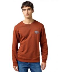 MESKA BLUZA WRANGLER SMALL LOGO CREW SMOKED PAPRIKA 112364093. Bluzy nierozpinane męskie Wrangler, xl, bez wzorów, bez ramiączek, bez kaptura. Za 169.99 zł.