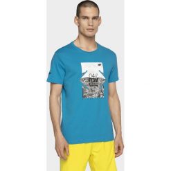 T-shirt męski TSM013 - niebieski. T-shirty męskie marki 4f. Za 49.99 zł.