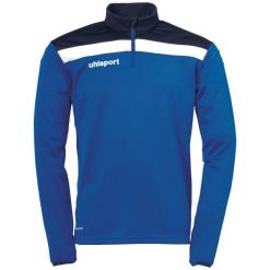 Bluza piłkarska męska Uhlsport Offense 23 1/4 zip. Niebieskie bluzy nierozpinane męskie Uhlsport, m, bez wzorów, sportowe, bez ramiączek, bez kaptura. W wyprzedaży za 159.35 zł.