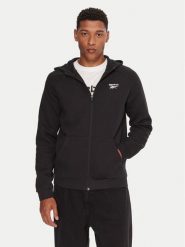 Reebok Bluza RK25148CCM Czarny Regular Fit. Czarne bluzy rozpinane męskie Reebok, m, bez wzorów, z bawełny, bez ramiączek, bez kaptura. Za 299.99 zł.