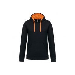 Kontrastowa bluza z kapturem Kariban. Brązowe bluzy z kapturem męskie KARIBAN, m, bez wzorów, z kapturem. Za 177.50 zł.