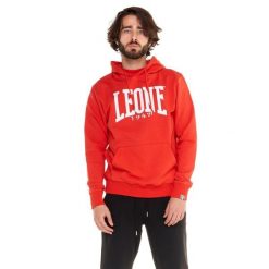 Męska bluza z kapturem Leone 1947 unbrushed – lekka bluza. Czerwone bluzy nierozpinane męskie LEONE 1947 APPAREL, l, bez wzorów, z tkaniny, sportowe, bez ramiączek, z kapturem. W wyprzedaży za 139.75 zł.
