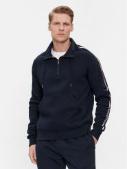 Tommy Hilfiger Bluza Global Stripe MW0MW33661 Granatowy Regular Fit. Niebieskie bluzy nierozpinane męskie Tommy Hilfiger, m, bez wzorów, z bawełny, bez ramiączek, bez kaptura. Za 699.99 zł.