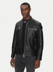 KARL LAGERFELD Kurtka skórzana 555083 551420 Czarny Regular Fit. Czarne kurtki męskie KARL LAGERFELD, m, bez wzorów, ze skóry, bez ramiączek, bez kaptura. Za 2,129.00 zł.
