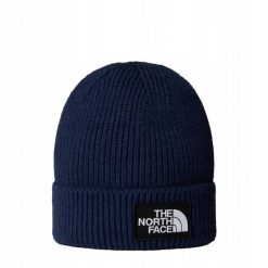 Czapka zimowa The North Face LOGO BOX CUF BEANIE. Niebieskie czapki męskie The North Face, na zimę, bez wzorów. W wyprzedaży za 119.00 zł.