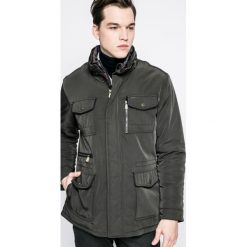 Trussardi Jeans - Kurtka. Brązowe kurtki męskie TRUSSARDI JEANS, s, bez wzorów, z jeansu, bez ramiączek, z kapturem. W wyprzedaży za 599.90 zł.
