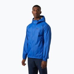 Kurtka przeciwdeszczowa męska Helly Hansen Loke. Niebieskie kurtki męskie Helly Hansen, m, bez wzorów, klasyczne, bez ramiączek, z kapturem. Za 409.99 zł.