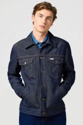 MESKA KURTKA WRANGLER REGULAR JACKET RINSED NIGHT 112362391. Kurtki męskie Lee, l, bez wzorów, z jeansu, bez ramiączek, bez kaptura. Za 299.99 zł.