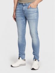 Guess Jeansy Chris M2YA27 D4Q43 Niebieski Super Skinny Fit. Niebieskie jeansy męskie Guess, z aplikacjami, z bawełny. Za 359.99 zł.