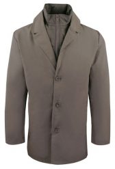 Krótki, Męski Płaszcz Przejściowy z Wysokim Kołnierzem - Brave Soul - Taupe. Szare płaszcze męskie Brave Soul, na jesień, m, bez wzorów, z poliesteru, bez kaptura. Za 285.00 zł.