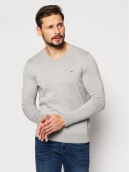 Tommy Hilfiger Sweter MW0MW04979 Szary Regular Fit. Szare kardigany męskie Tommy Hilfiger, m, bez wzorów, z bawełny, bez ramiączek. Za 419.99 zł.