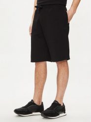 Guess Szorty materiałowe Clovis M4GD10 KBK32 Czarny Loose Fit. Czarne szorty męskie Guess, z aplikacjami, z materiału. Za 289.99 zł.
