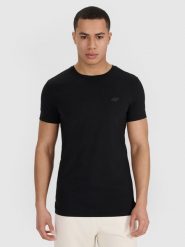 4F T-shirt slim gładki męski (2-pack) - czarny L. Czarne t-shirty męskie 4f, l, bez wzorów, z bawełny, bez kołnierzyka, bez ramiączek. Za 99.99 zł.