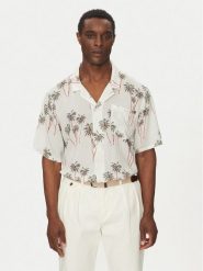 Tommy Hilfiger Koszula Bowling Shirt Print UM0UM03227 Beżowy Regular Fit. Brązowe koszule męskie Tommy Hilfiger, m, bez wzorów, z syntetyku, bez kołnierzyka, bez ramiączek. Za 189.99 zł.