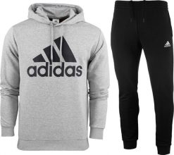 Adidas Dres męski adidas Big Logo Terry szaro-czarny IC6749 S. Czarne komplety dresowe męskie ADIDAS, bez wzorów, z dresówki, bez ramiączek, bez kaptura. Za 300.79 zł.