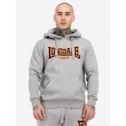 Bluza z kapturem Lonsdale Classic Ll002. Szare bluzy nierozpinane męskie Lonsdale, m, bez wzorów, eleganckie, bez ramiączek, z kapturem. Za 296.30 zł.